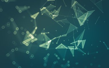 Çokgen alanı düşük Poli koyu arka plan, 3d render