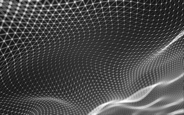 Çokgen alanı düşük Poli koyu arka plan, 3d render