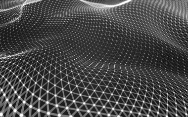 Çokgen alanı düşük Poli koyu arka plan, 3d render