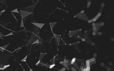 Çokgen alanı düşük Poli koyu arka plan, 3d render