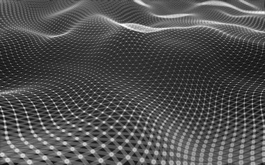 Çokgen alanı düşük Poli koyu arka plan, 3d render