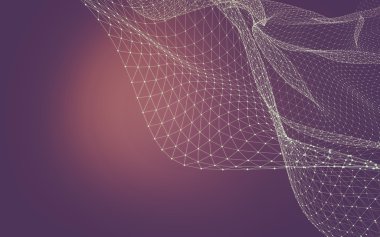 Çokgen alanı düşük Poli koyu arka plan, 3d render