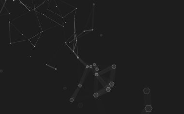 Çokgen alanı düşük Poli koyu arka plan, 3d render