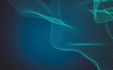 Çokgen alanı düşük Poli koyu arka plan, 3d render