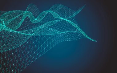 Çokgen alanı düşük Poli koyu arka plan, 3d render