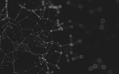 Çokgen alanı düşük Poli koyu arka plan, 3d render