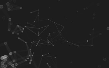 Çokgen alanı düşük Poli koyu arka plan, 3d render