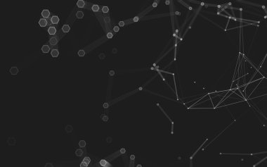 Çokgen alanı düşük Poli koyu arka plan, 3d render