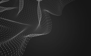 Çokgen alanı düşük Poli koyu arka plan, 3d render