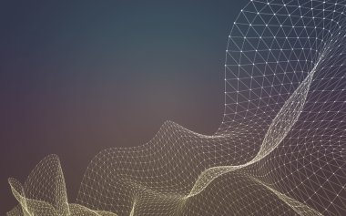 Çokgen alanı düşük Poli koyu arka plan, 3d render