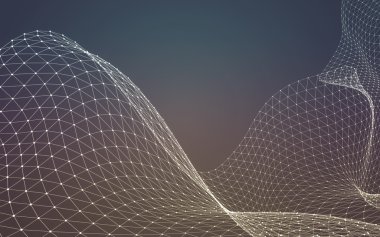 Çokgen alanı düşük Poli koyu arka plan, 3d render