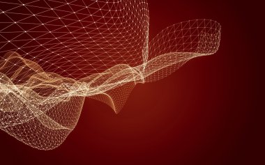 Çokgen alanı düşük Poli koyu arka plan, 3d render