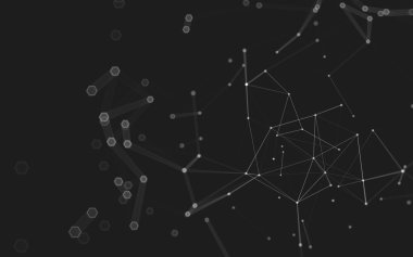 Çokgen alanı düşük Poli koyu arka plan, 3d render