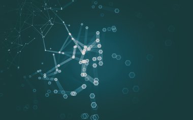 Çokgen alanı düşük Poli koyu arka plan, 3d render