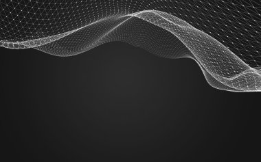 Çokgen alanı düşük Poli koyu arka plan, 3d render