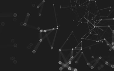 Çokgen alanı düşük Poli koyu arka plan, 3d render