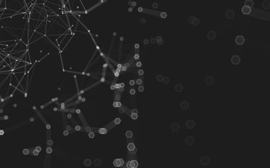 Çokgen alanı düşük Poli koyu arka plan, 3d render