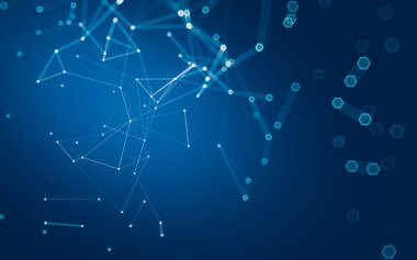 Çokgen alanı düşük Poli koyu arka plan, 3d render