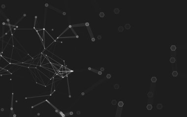 Çokgen alanı düşük Poli koyu arka plan, 3d render