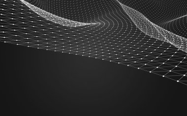 Çokgen alanı düşük Poli koyu arka plan, 3d render