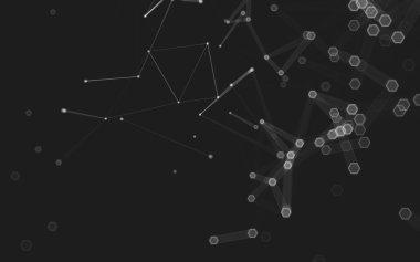 Çokgen alanı düşük Poli koyu arka plan, 3d render