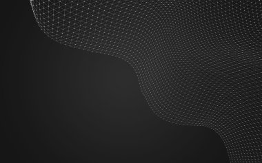 Çokgen alanı düşük Poli koyu arka plan, 3d render