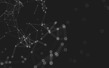 Çokgen alanı düşük Poli koyu arka plan, 3d render