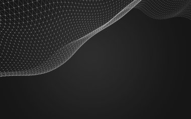 Çokgen alanı düşük Poli koyu arka plan, 3d render