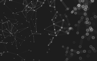 Çokgen alanı düşük Poli koyu arka plan, 3d render