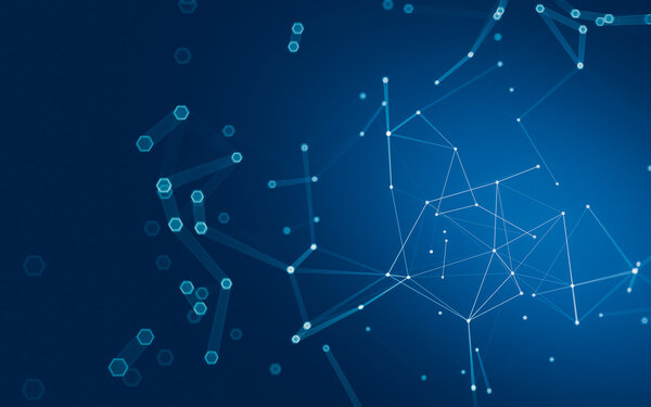 Абстрактное многоугольное пространство на темном фоне с низким полюсом, 3D рендеринг
