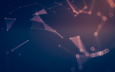 Çokgen alanı düşük Poli koyu arka plan, 3d render