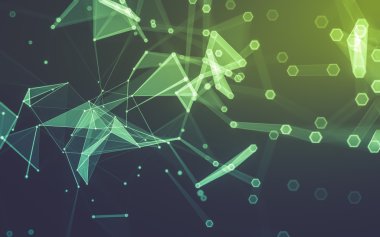 Çokgen alanı düşük Poli koyu arka plan, 3d render