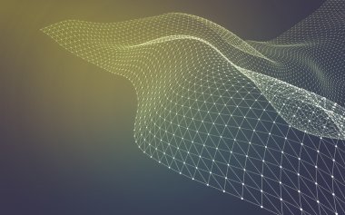 Çokgen alanı düşük Poli koyu arka plan, 3d render