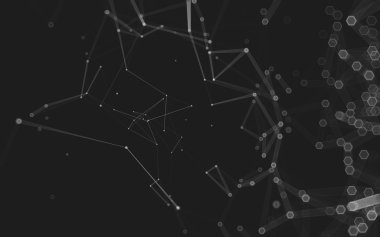 Çokgen alanı düşük Poli koyu arka plan, 3d render