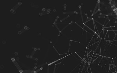 Çokgen alanı düşük Poli koyu arka plan, 3d render