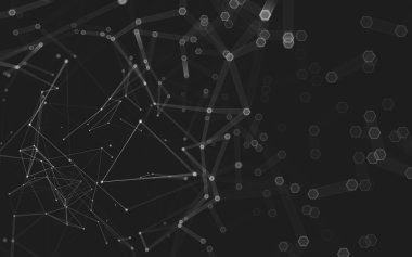 Çokgen alanı düşük Poli koyu arka plan, 3d render