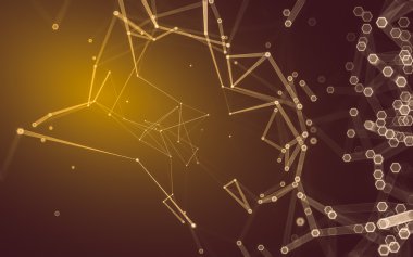 Çokgen alanı düşük Poli koyu arka plan, 3d render