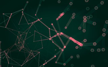 Çokgen alanı düşük Poli koyu arka plan, 3d render