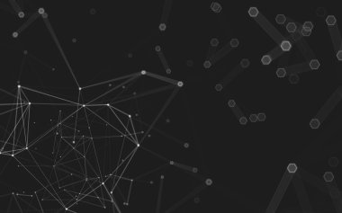 Çokgen alanı düşük Poli koyu arka plan, 3d render