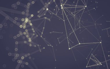 Çokgen alanı düşük Poli koyu arka plan, 3d render