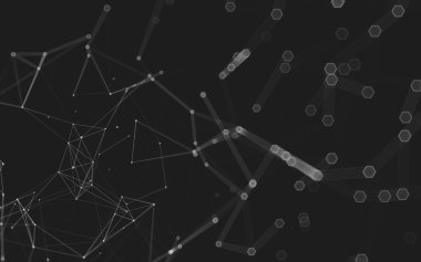 Çokgen alanı düşük Poli koyu arka plan, 3d render