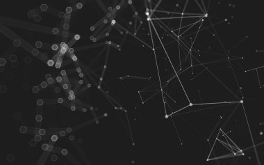 Çokgen alanı düşük Poli koyu arka plan, 3d render