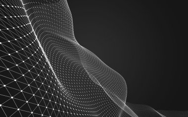 Çokgen alanı düşük Poli koyu arka plan, 3d render