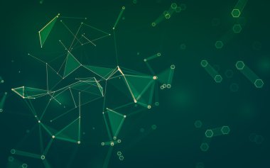 Çokgen alanı düşük Poli koyu arka plan, 3d render