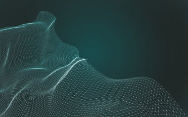 Çokgen alanı düşük Poli koyu arka plan, 3d render