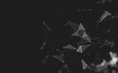 Çokgen alanı düşük Poli koyu arka plan, 3d render