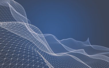 Çokgen alanı düşük Poli koyu arka plan, 3d render