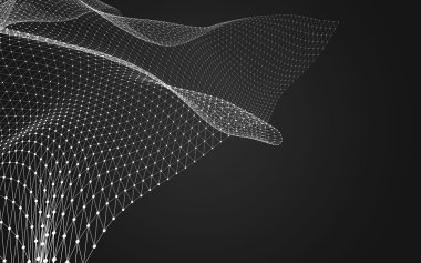 Çokgen alanı düşük Poli koyu arka plan, 3d render