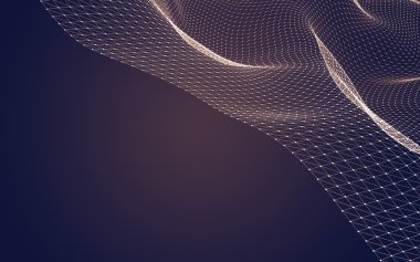 Çokgen alanı düşük Poli koyu arka plan, 3d render