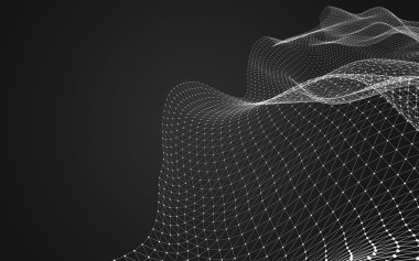 Çokgen alanı düşük Poli koyu arka plan, 3d render